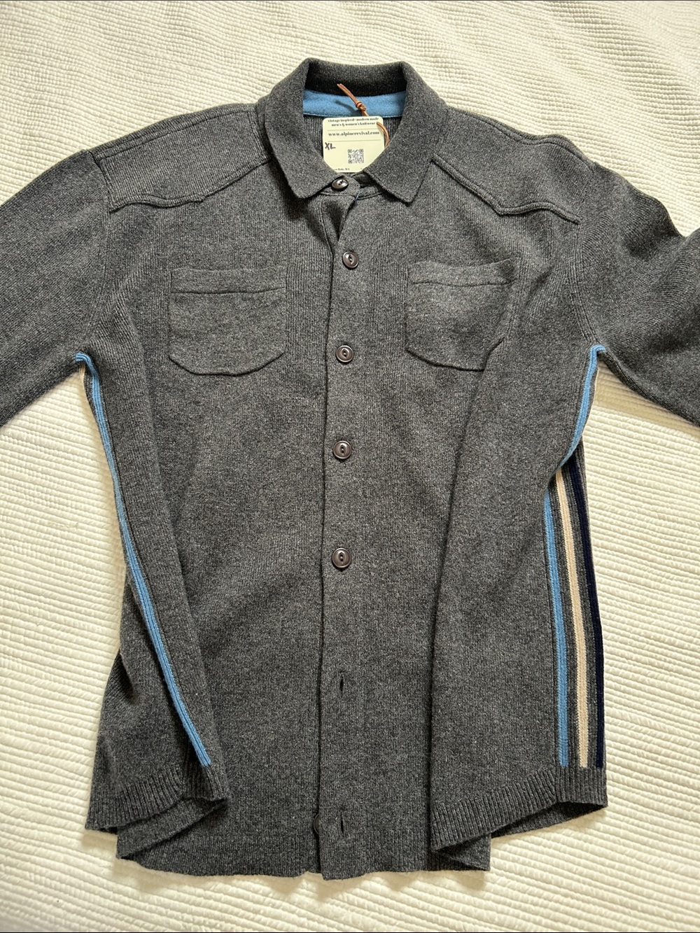 Alpine Revival Cashmere Gray Button-Front jacket